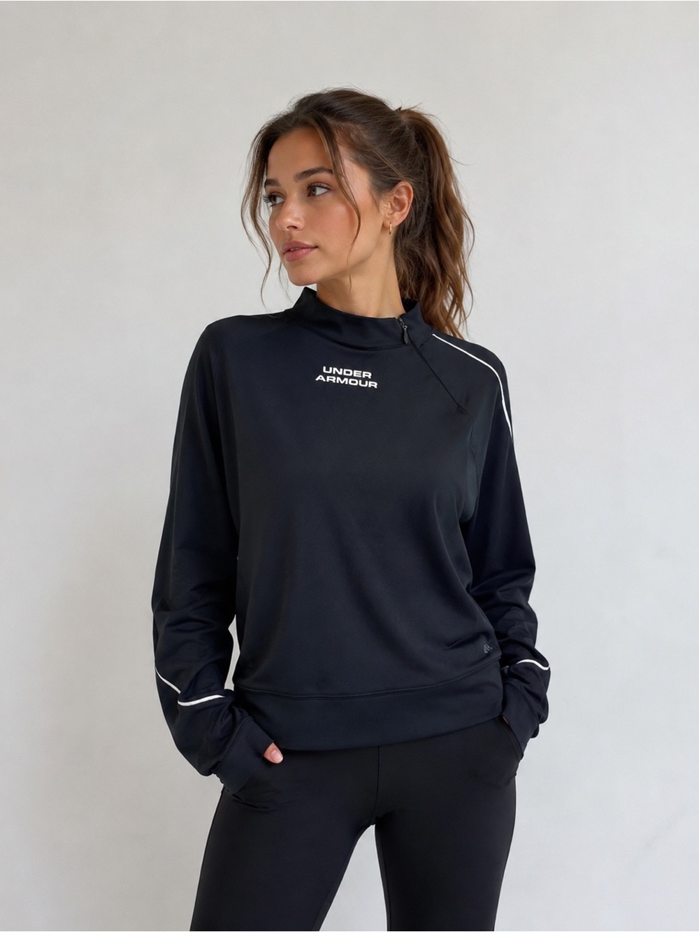 Under Armour ColdGear Black Athletic Pullover Running Top Women’s M